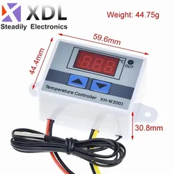 10A 12V 24V 220VAC Digital LED Temperature Controller XH-W3001 For Incubator Cooling Heating Switch Thermostat NTC Sensor