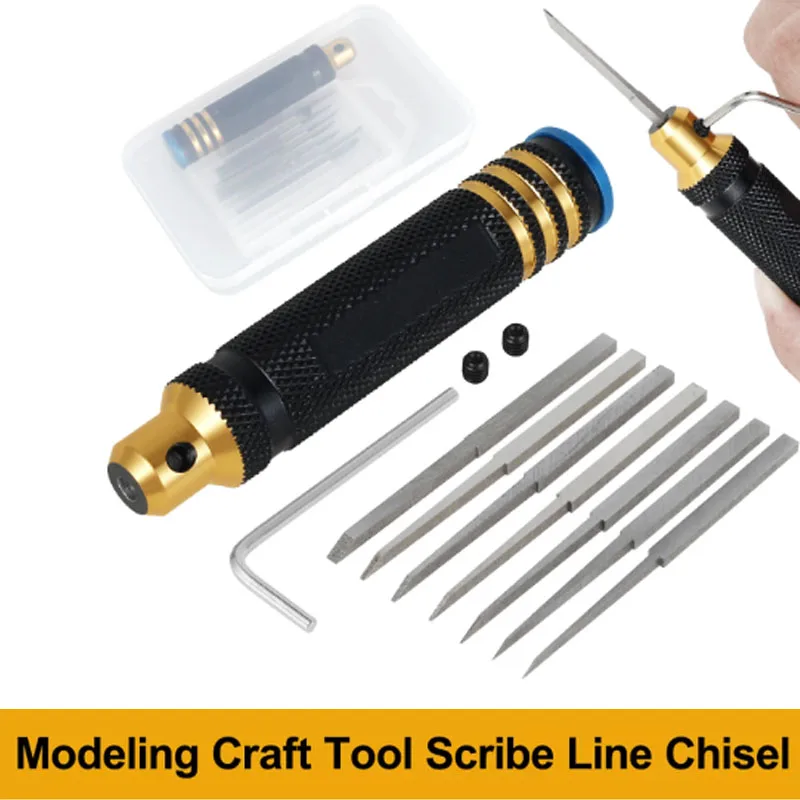 

7-in1 Model Chisel Sharp Resin Carved Scribe line Hobby Cutting Tool Wear Resistant Modeling Scriber for Engraving Carving Tools