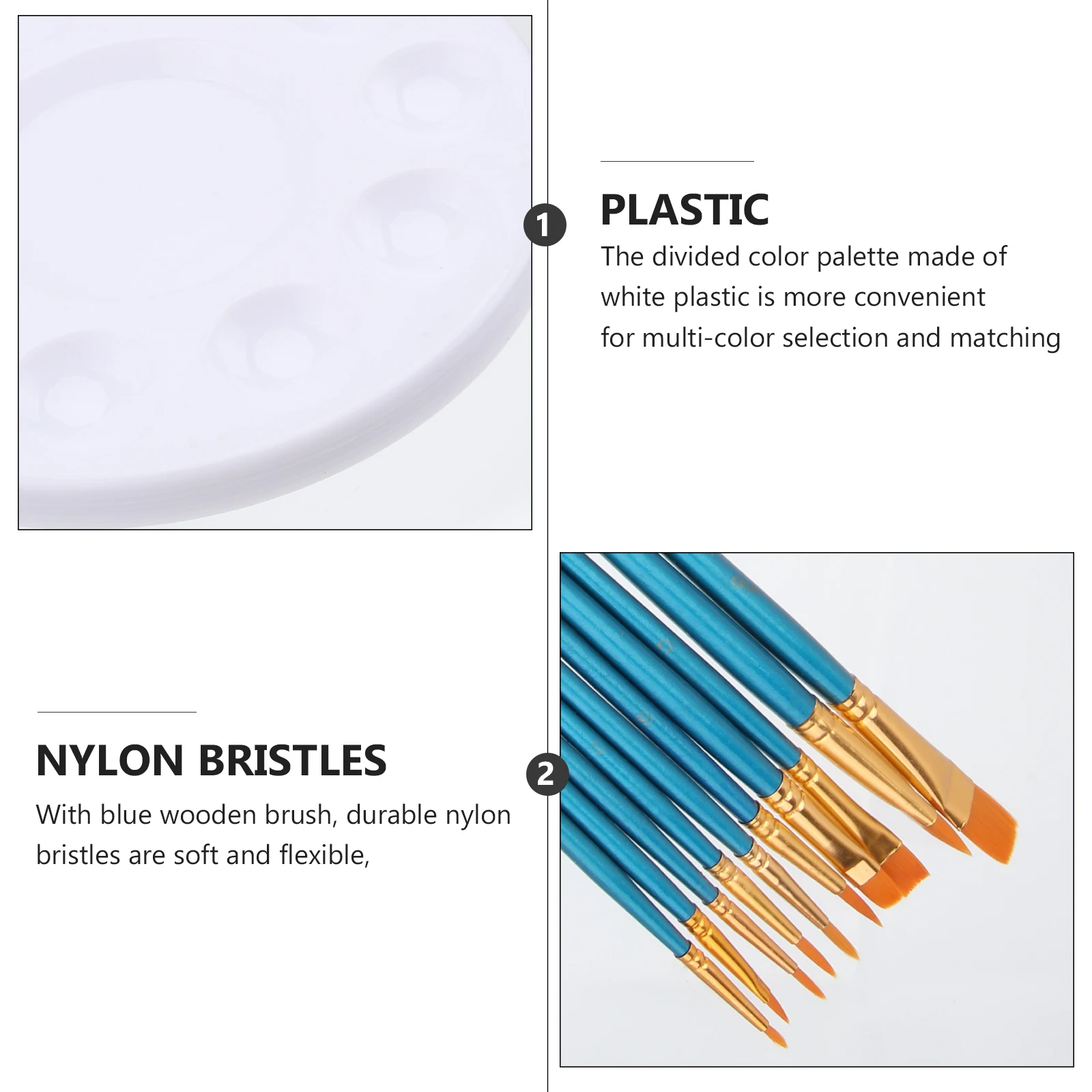 

Pigment Disc Palette Brush Set Art Paint Brushes Miniature Watercolor Students Painting Tray Wooden