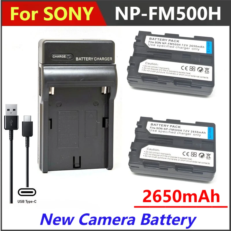 

2650mAh NP-FM500H NP FM500H Battery Charger For SONY R1 Alpha SLT A58 A65 A200 A300 A350 A99 A550 A560 A580 A700 A850 A900 II