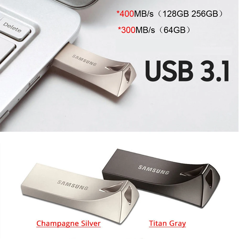SAMSUNG BAR/FIT/Plus unidad Flash USB 3,1 512G 256G 128G 64G USB tipo C unidad de bolígrafo de Metal USB3.1 dispositivo de almacenamiento de memoria