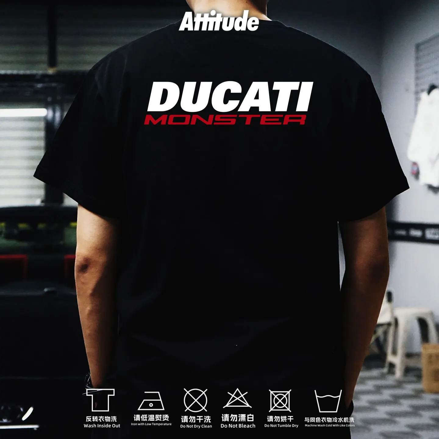 2026 Ducati Motorcycle Retro Riding Culture Big Devil Pure Cotton Short Sleeved T-shirt for Men