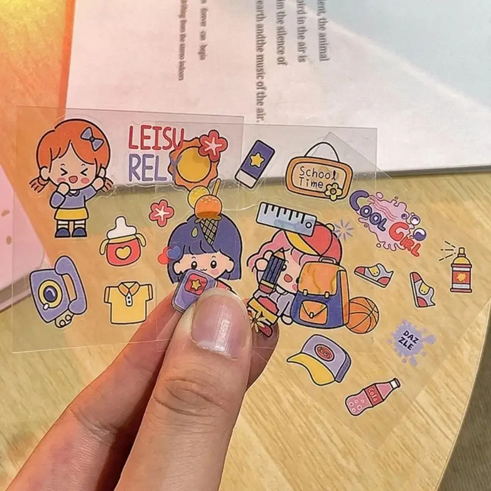 10/20/50Pcs Cute Cartoon Patterns PVC Stickers Waterproof Transparent Notebook Decoration Scrapbook Decor DIY