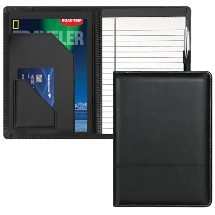 

Junior Padfolio Folder - A5 Portfolio Binder Case with 5 x 8 Writing Pad and Interior Storage Pocket Executive Business Organiz