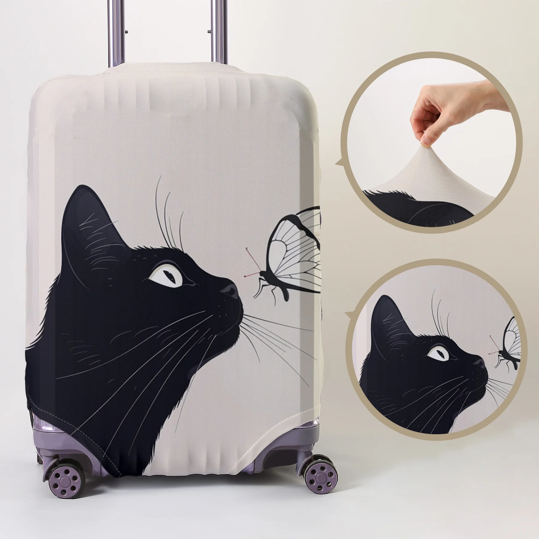 

Защитный чехол для багажа с кошачьим принтом, подходит для чемоданов 18-32 дюймов, чехлы для ручек чемоданов, дорожные аксессуары.