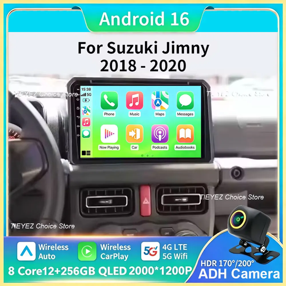 Android 16 Based Car Audio System with CarPlay Auto GPS Navigation DSP DVD and 5G Connectivity for Suzuki Jimny 2018–2020 Model