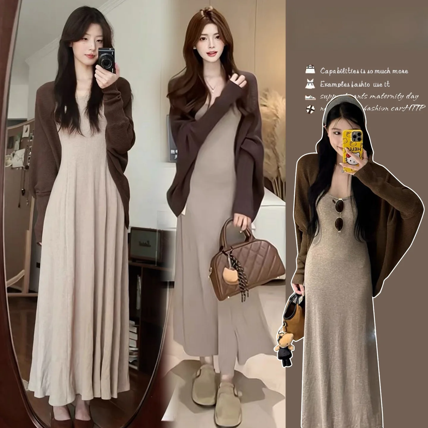 completo-da-maternita-in-stile-coreano-cardigan-a-maniche-lunghe-in-maglia-e-abito-ideale-per-le-donne-che-cercano-un-look-casual-ed-elegante-per-l’autunno-con-gonna-lunga