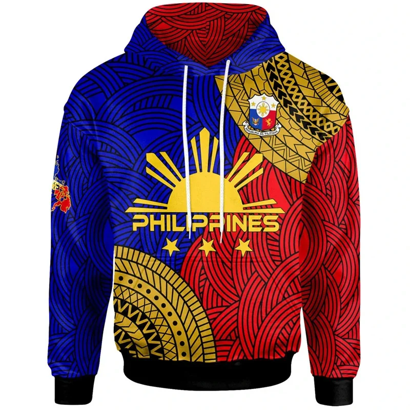 Philippines Filipinos Polynesian Tattoo Lapu Lapu Sun Tribal 3D Printing Hoodies For Men Kid Fashion Hooded Hoody Pullovers