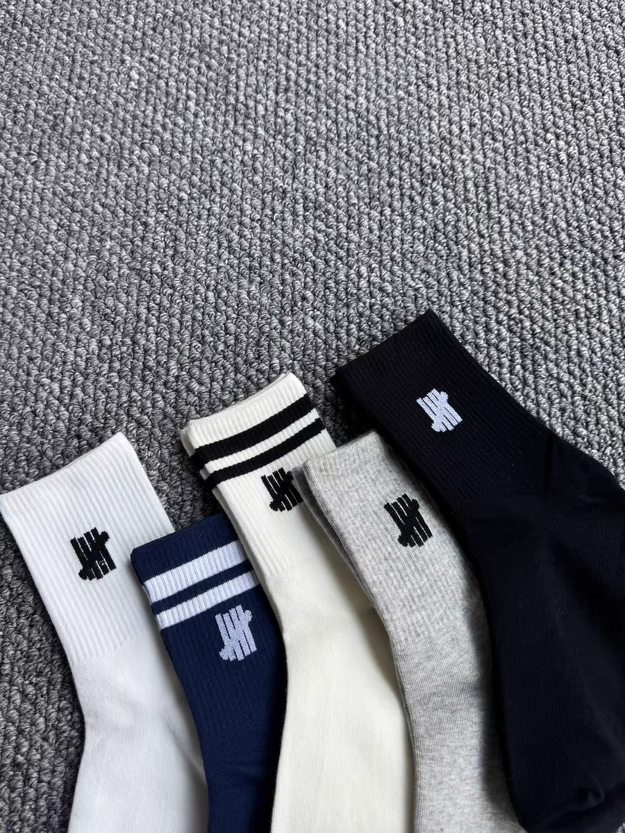 5ストライプ UND オールシーズン メンズ＆レディース ミッドカーフ 無地 多用途 コットン カレッジスタイル 通気性と吸汗性