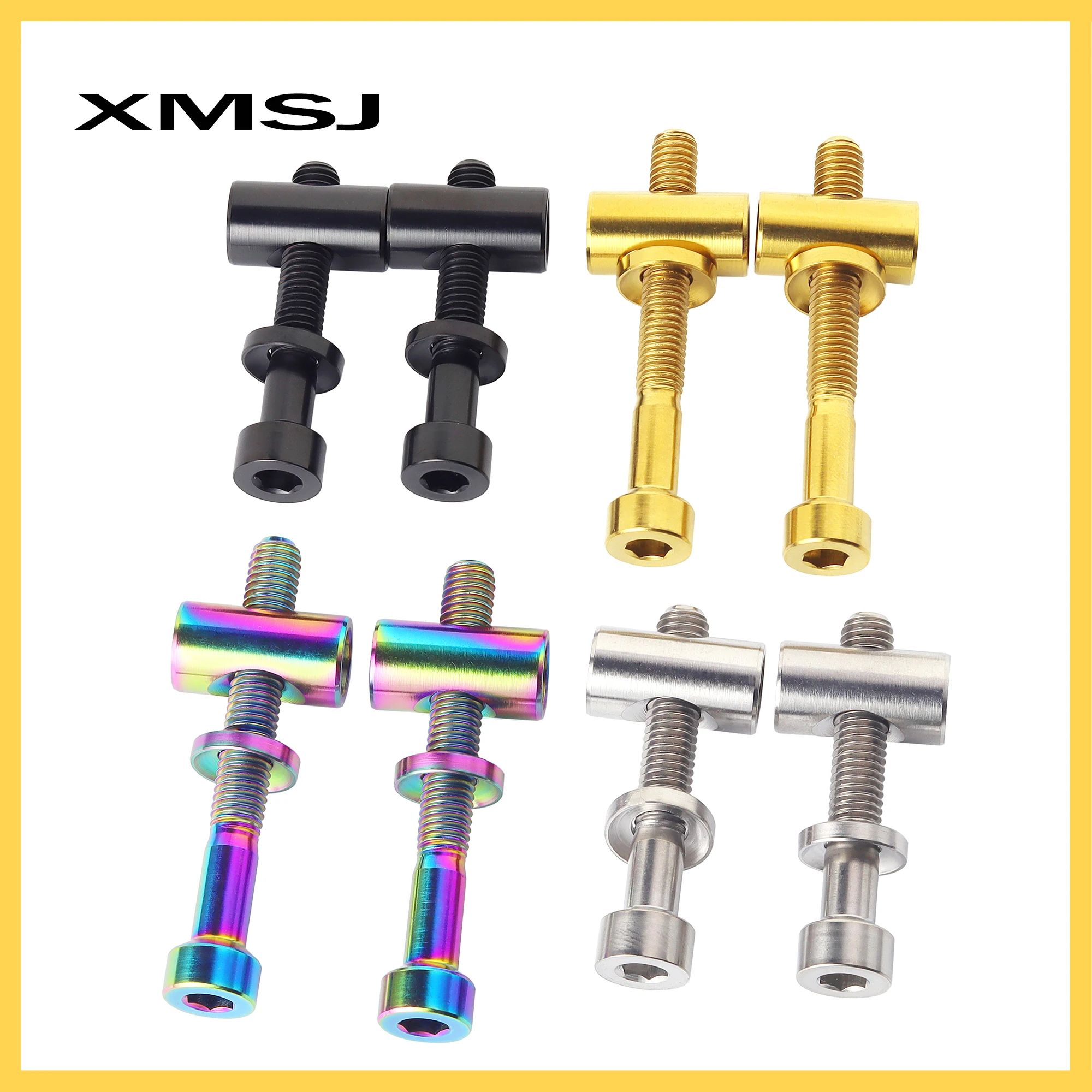 XMSJ Bicycle Seatpost Fixed Bolts M5 x 30 40mm TC4 Titanium MTB Road Bike Seatpost Saddle Fixed Screws Seat Rod Fixing Bolt