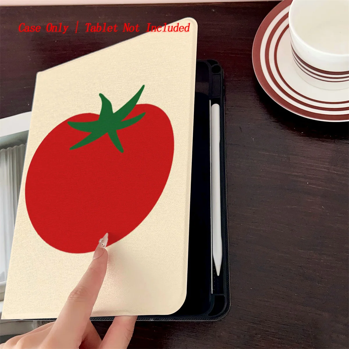 Whimsical Large Tomatoes Pattern iPad Case for Air 4 10.9/Mini 4 7.9/2 9.7 Dust-Proof Charging Port