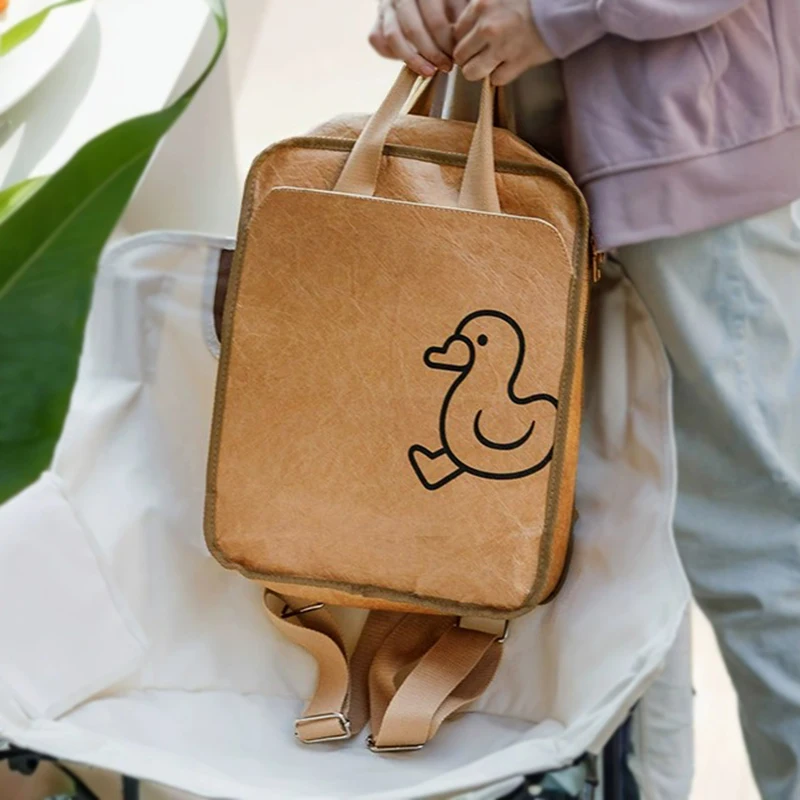 Vintage Dupont Kraft Paper Backpack Waterproof Large Capacity Casual Laptop School Bag for Man and Woman Commuter Travel