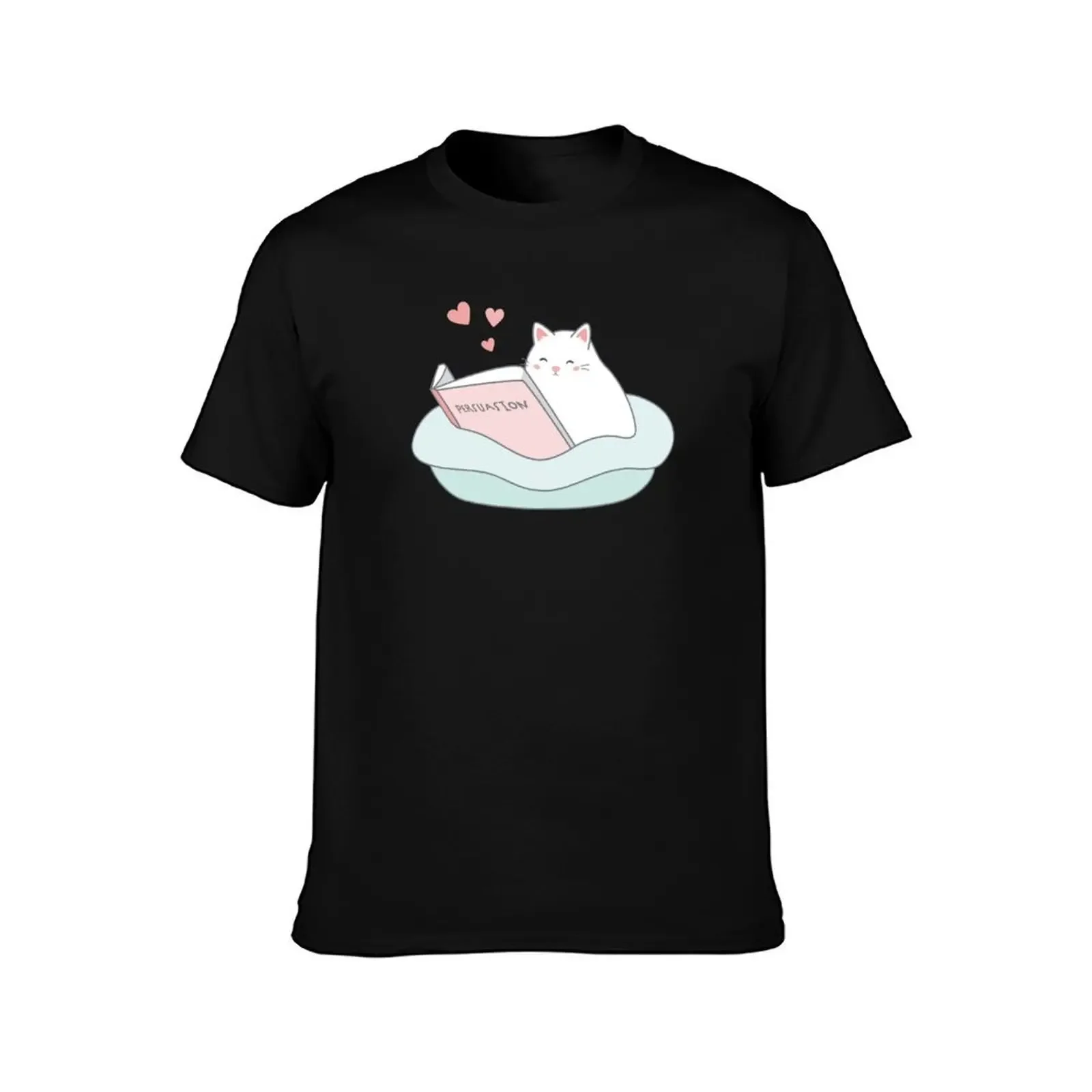 Jane Austen Cat - Persuasion, Pale Pink T-Shirt oversized t shirt Aesthetic clothing mens champion t shirts