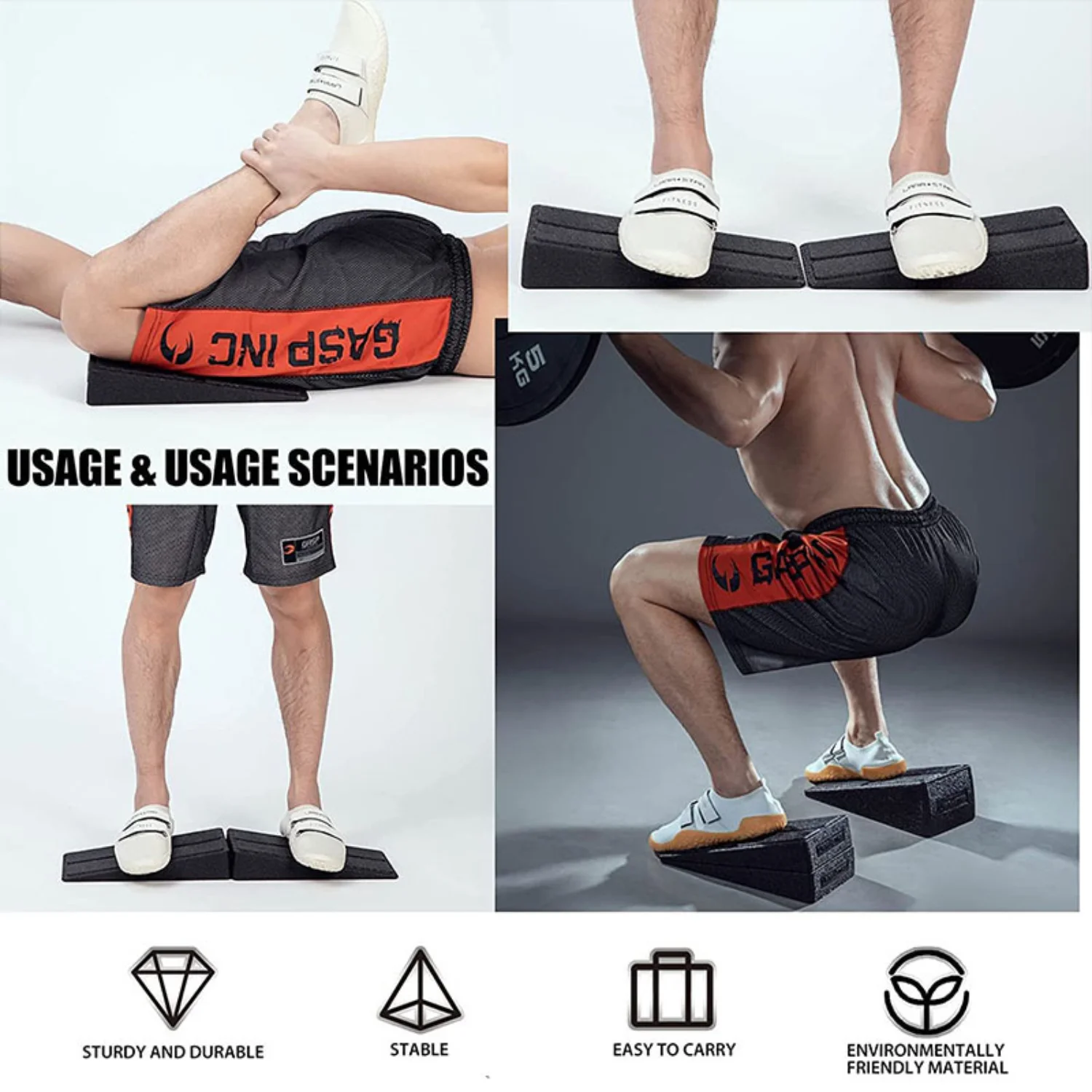 

3pcs Premium Squat Wedge Block for Ultimate Calf, Foot, Achilles, and Ankle Stretches - Perfect for Physical Therapy and Trainin