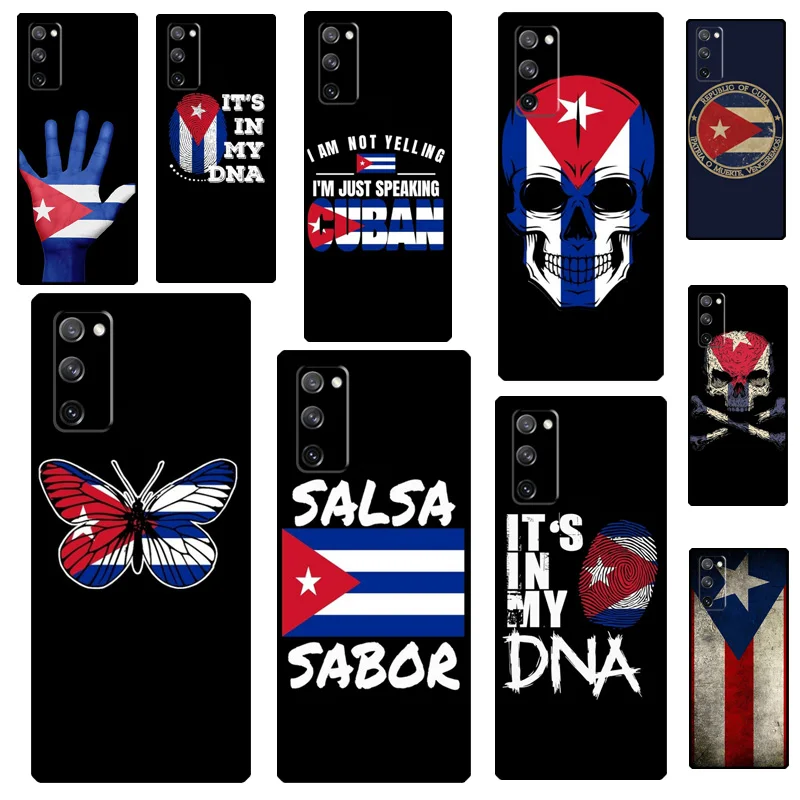 Funda de teléfono con diseño de bandera de Cuba para Samsung Galaxy S22 S23 S21 S10 Plus Note 20 Ultra Note 10 S20 FE