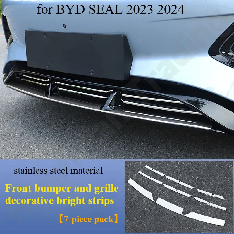 

Для BYD SEAL 2023 2024, юбка, отделка двери кузова/решетка переднего бампера, задняя дверь, яркая полоса из нержавеющей стали