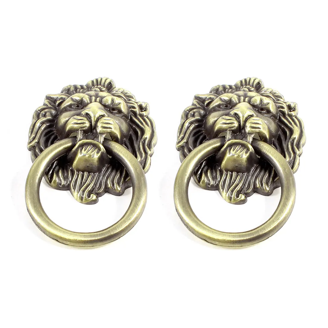 

1 Pair Bronze Tone Metal Lion Head Design Drawer Cabinet Gate Door Pull Handle Knobs Furniture Hardware for Cabinet Door Drawer