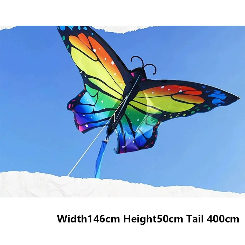 Summer Colorful Butterfly Kite Steering Beautiful Butterfly 1.45m Kite Good Flying Factory Outlet Flying Kite Garden