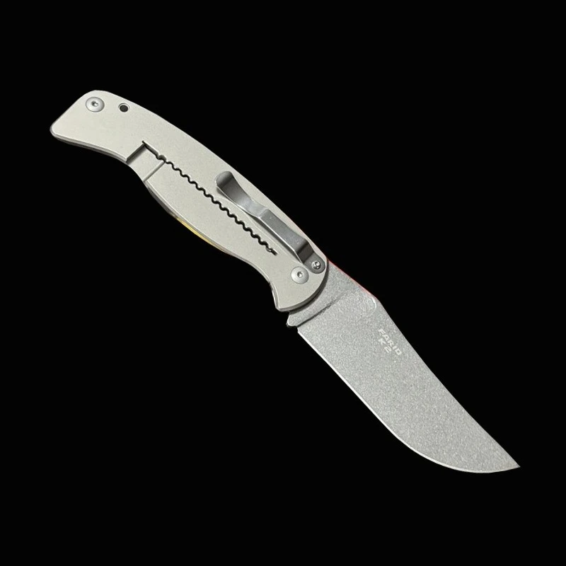 SPYD-سبائك التيتانيوم C185TIP سكين قابل للطي للاستخدام الخارجي، سكين التخييم القابل للطي، سكين جيب للدفاع عن النفس البرية، سكين الفاكهة