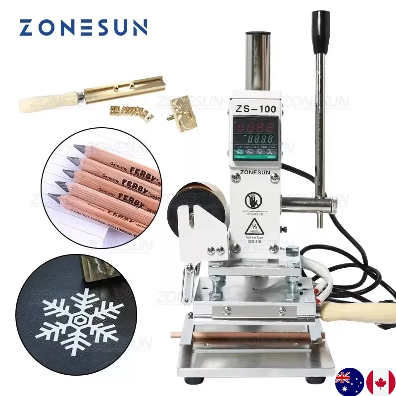 

ZONESUN ZS-100B Dual Use Manual Pencil Paper Leather LOGO Hot Foil Stamping Bronzing Embossing Machine Heat Press Machine