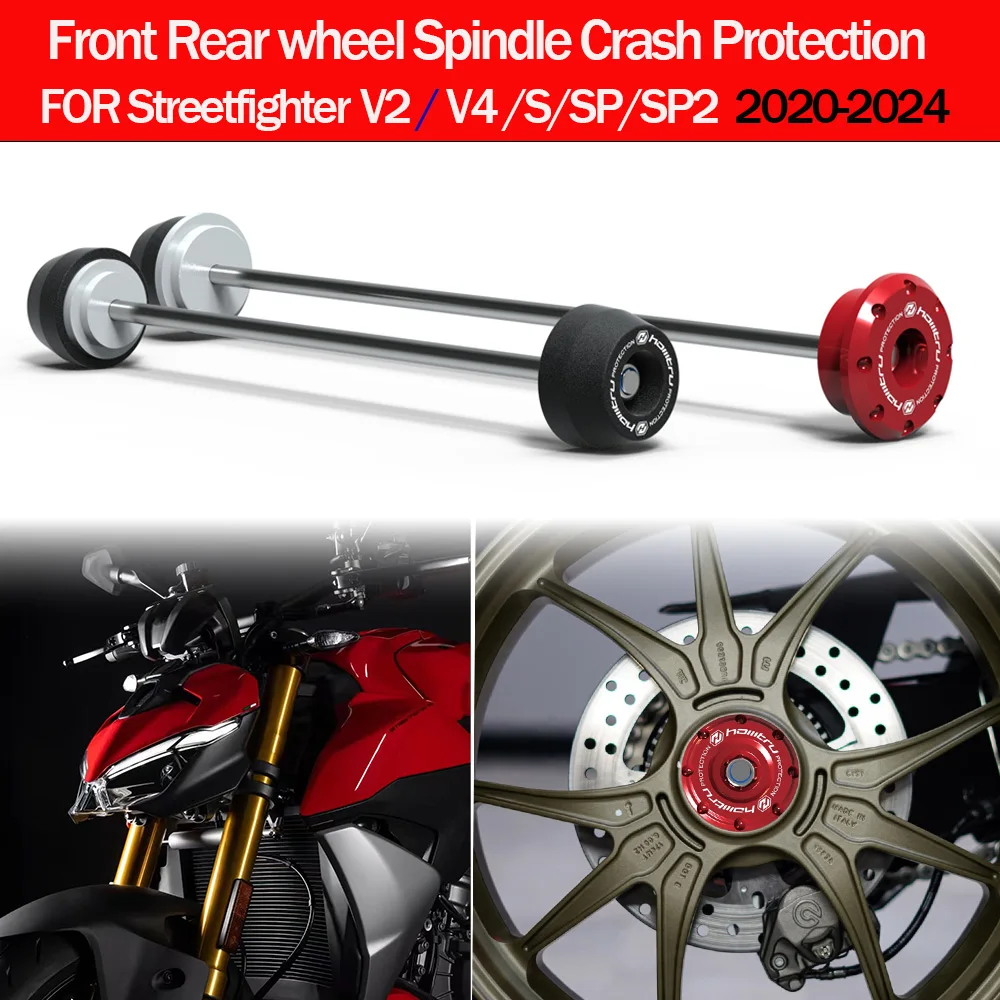 

For Ducati Streetfighter V4 S/SP/SP2/ 2024 2020-2023 Streetfighter V2 Motorcycle Front Rear Axle Sliders Wheel Protection