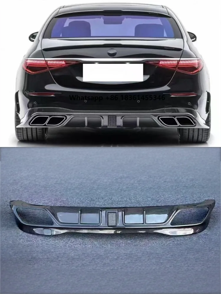 

For W223 S450 ReaI Carbon Fiber Bumper Rear Lip Spoiler Kit
