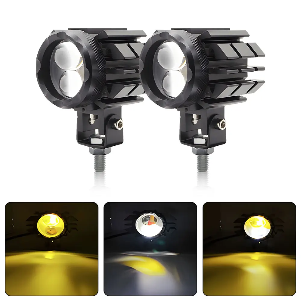 Motorcycle LED Pod Fog Light Spotlihgt Lens Work Light Bar for Car Truct Offroad 4x4 Tractor Moto Hi/Lo Beam Motorbike Headlight