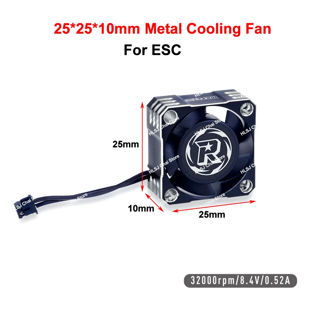 Surpasshobby Rocket-RC 25mm 30mm 35mm 40mm 50mm Metalen Koelventilator Voor RC Auto Motor ESC Warmteafvoer Zilver Zwart
