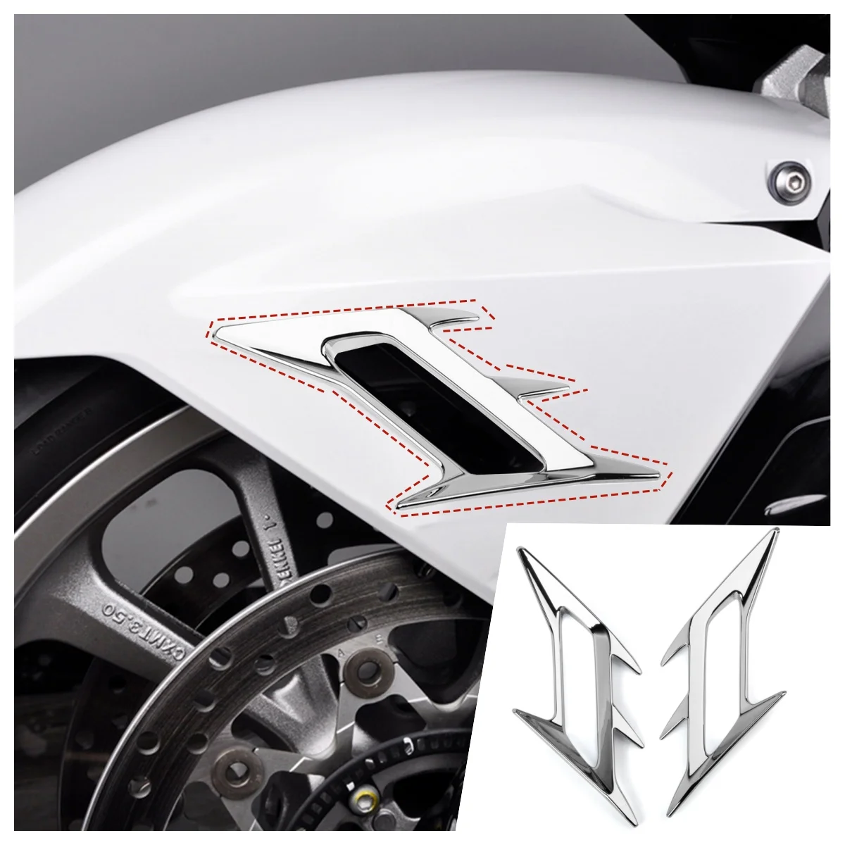 

Panical Motorcycle Black Chrome Front Fender Mudguards Cover Decorative Accessories For Honda GoldWing GL1800 F6B 2018-2025