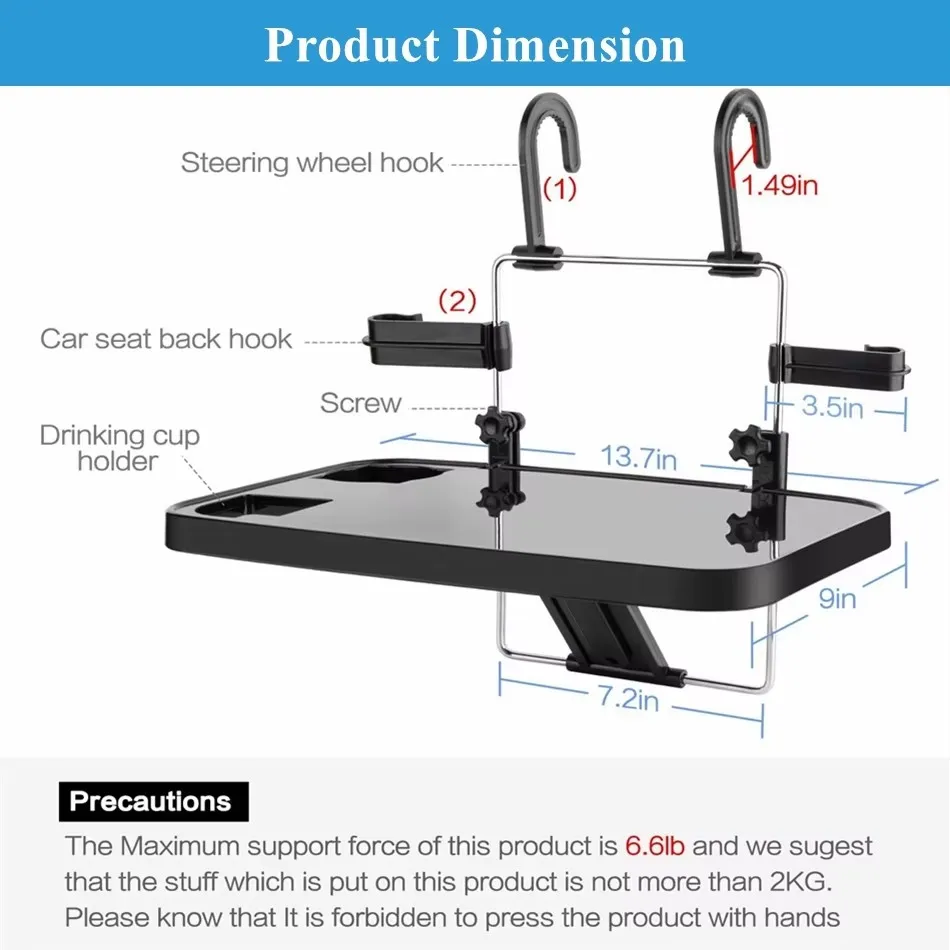 Car Computer Desk Bracket Laptop Desk Car Rear Seat Steering Wheel Universal Coffee Holder Car Mounts Interior Accessories