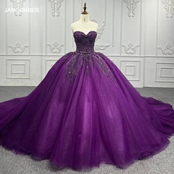 Classic Purple Evening Dresses For Women 2022 Bride Organza Ball Gown Sweetheart Elegant Evening Dress DY9917 Vestido Novia