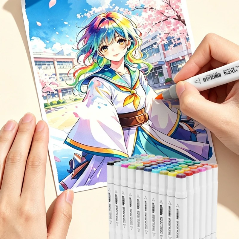 80 Colors Soft Tip Art Marker Set Non-Fade Blendable Ink Anime Sketch Drawing Pens forStudents Professional Painting Supplies