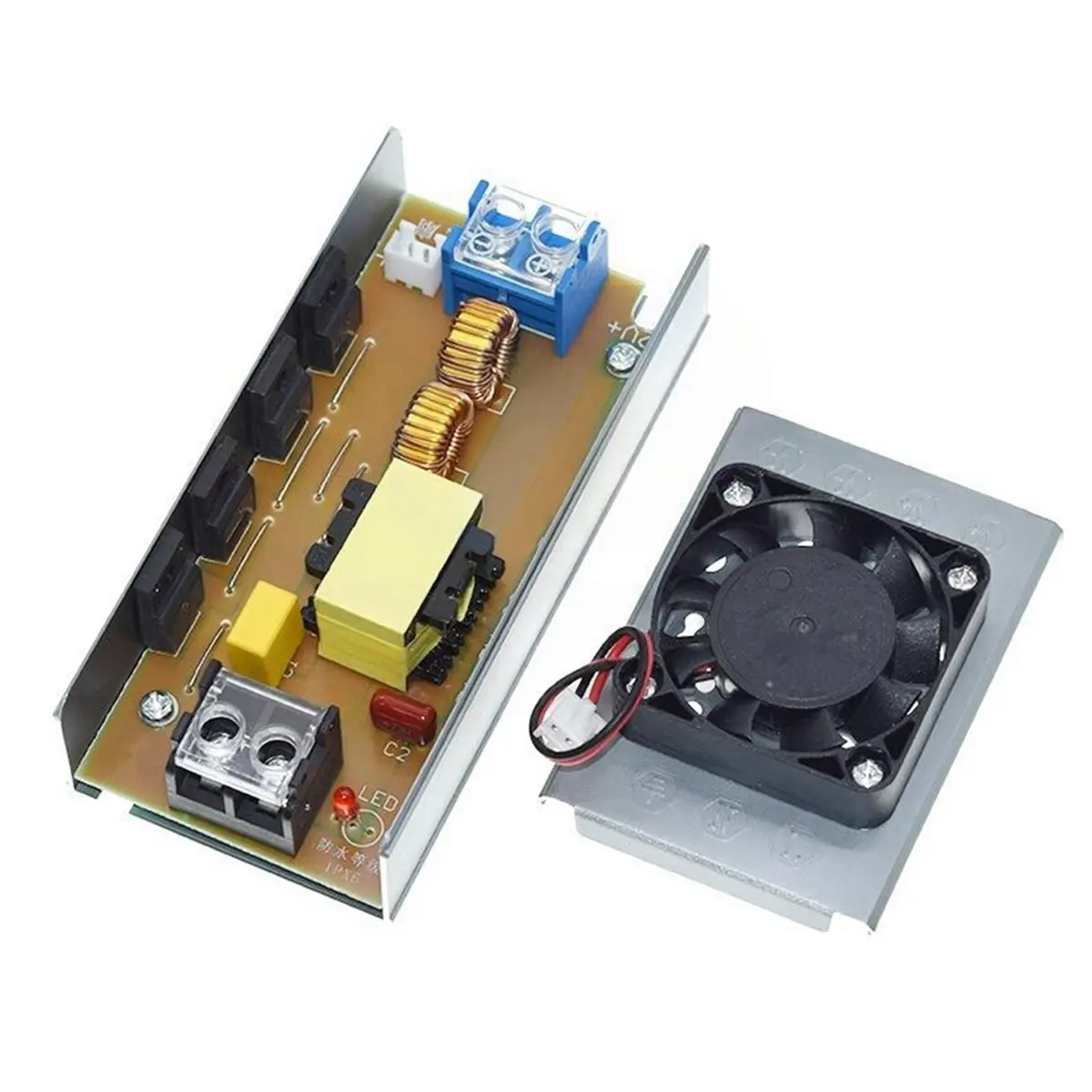 New Electronics 12V to 220V Inverter Module with Cooling Fan Mental Shell DC AC Boost Transformer for Household Appliances Batte