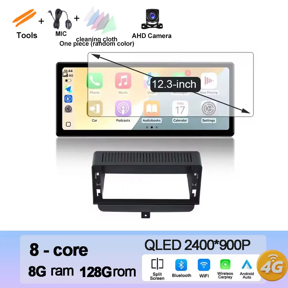Draadloze CarPlay Voor Audi A1 2012-2018 Autoradio Multimedia Navigatie GPS Android 15 WIFI 4G LTE QLED touchscreen DSP Stereo