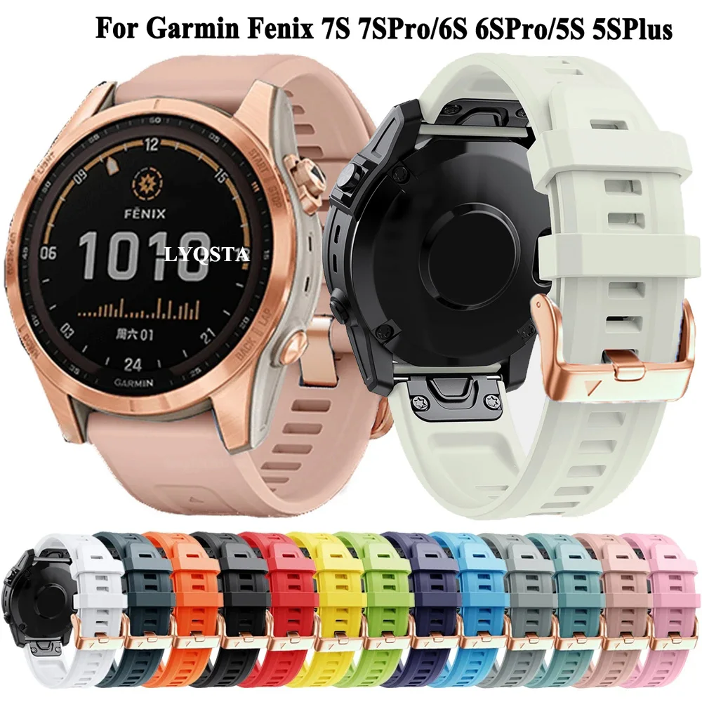 20mm Silicones Sport Quick Release Watchband For Garmin Fenix 7S Pro 6S Pro 5S Plus Bracelet Smart Wristband Strap Accessorie