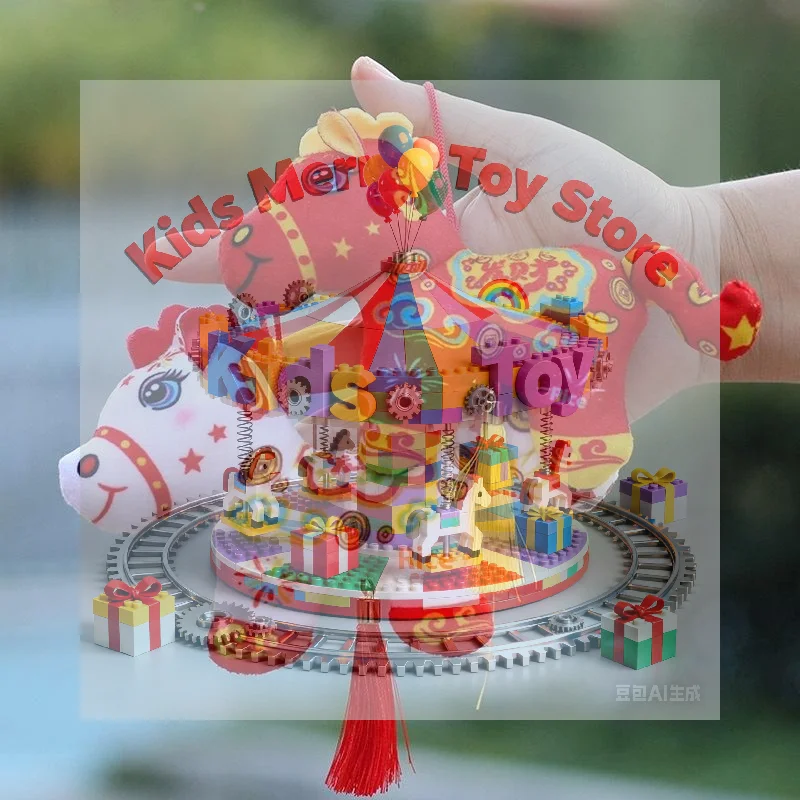 لطيف نابض بالحياة الحيوان سنة الحصان التميمة محشوة دمية قلادة على ظهره شنقا زخرفة