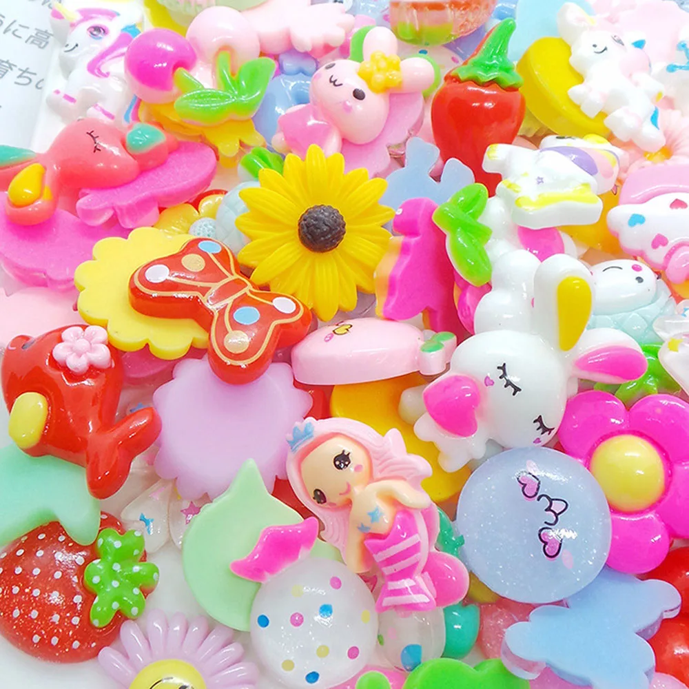 50/20Pcs Kawaii Nail Art Charms Flower/Soft Bear/ kawaii Random Cabochon for nail decoration Kawaii cute bulk nail partsネイルパーツ