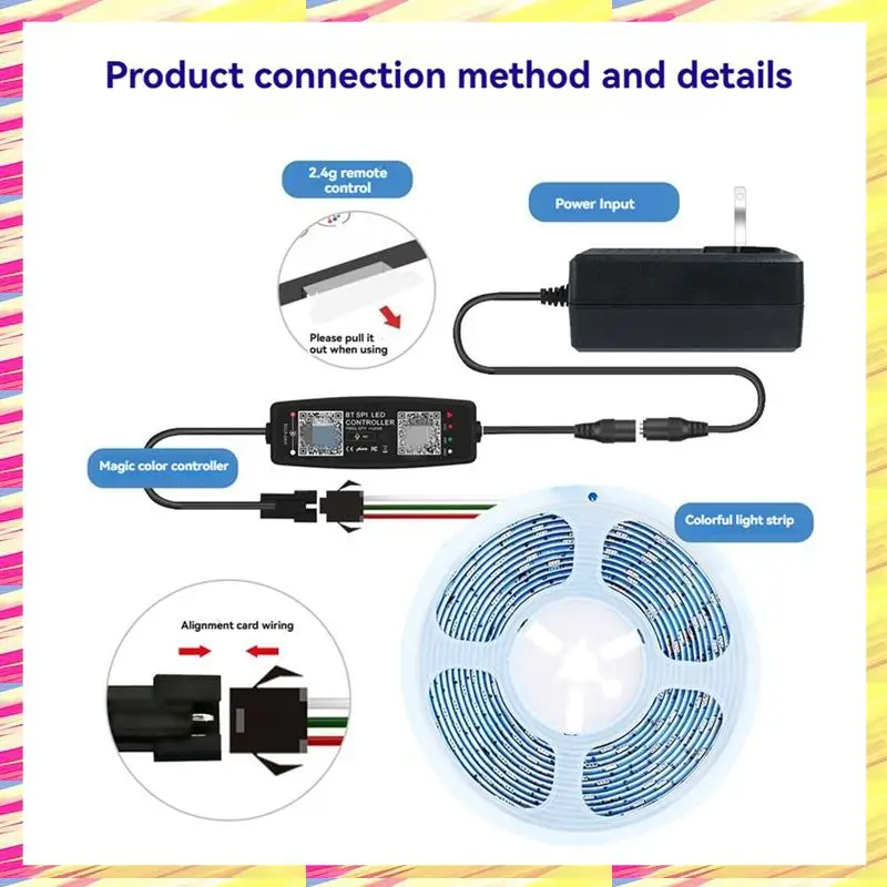 ABJJ WS2812B Controlador LED Bluetooth APP Control Controlador de música para SK6812 WS2811 WS2812 LED Pixel Light Strip
