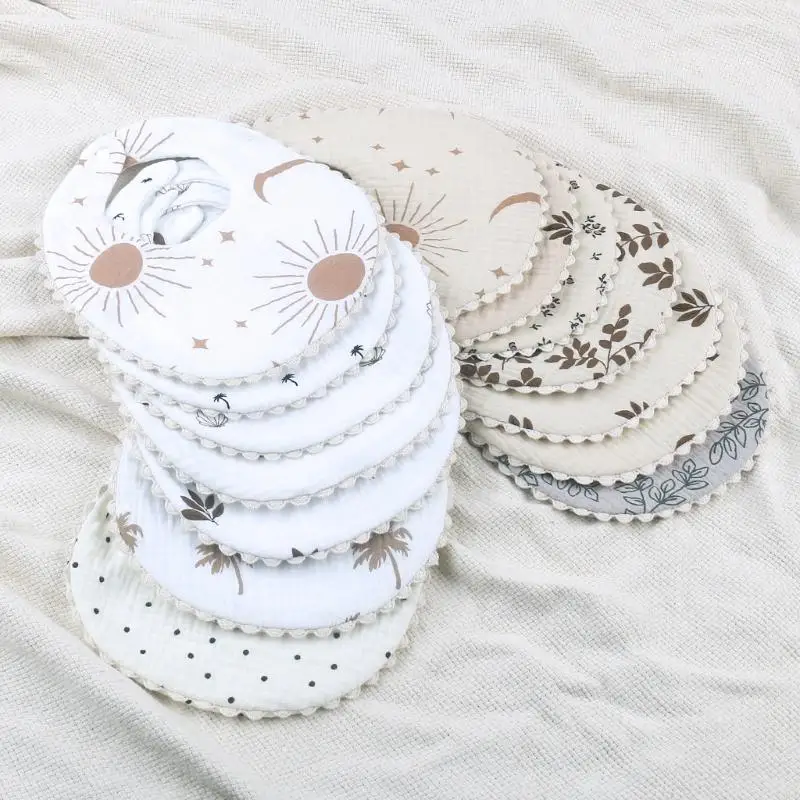 T8UD Baby Infants Feeding Towel Cotton Bandana Muslin Absorbent Towel Cloth