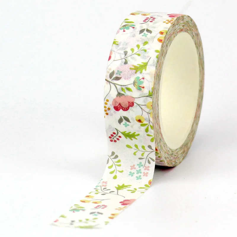 NEW 1PC Decorative Beautiful Floral Leaves Washi Tape Set DIY Scrapbooking Journaling Adhesive Masking Tape Cute Papeleria