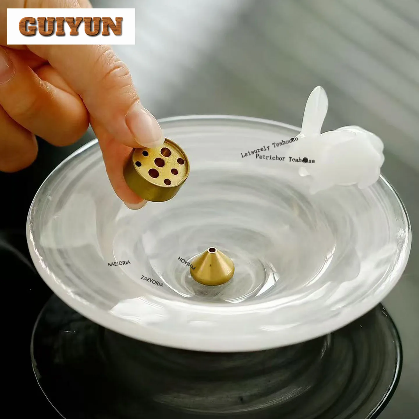 Glazed Glass Jade Rabbit Incense Holder Boutique Diffuser Incense Burners Aromatherapy Censer Teaset Accessories Decoration