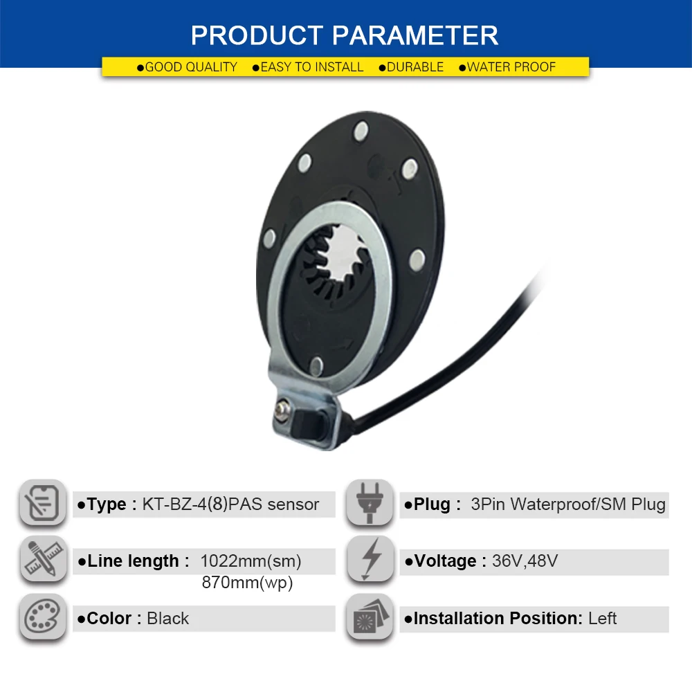 Ebike PAS Sensor BZ 4 8 Magnets Pedal Assistant Sensor Waterproof/SM Connector For Electric Bicycle Conversion Kit Parts