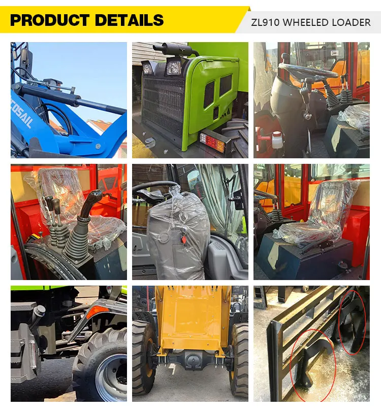 CE-zertifizierter Radlader mit Motor, Mini-Lader mit verlängertem Teleskoparm, kundenspezifischer landwirtschaftlicher Diesel-Lader mit Anbaugeräten – Detail 5