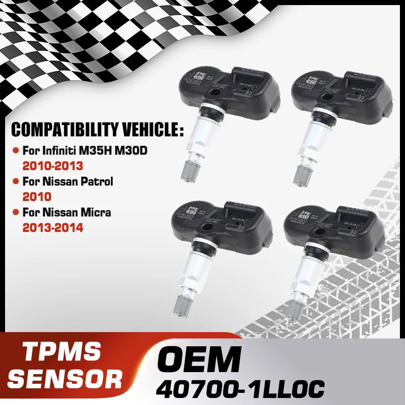 

For Infiniti M35H M30D 2010-2013 Nissan Patrol 2010 Nissan Micra 2013-2014 TPMS Tire Pressure Sensor Monitoring System 433 MHz