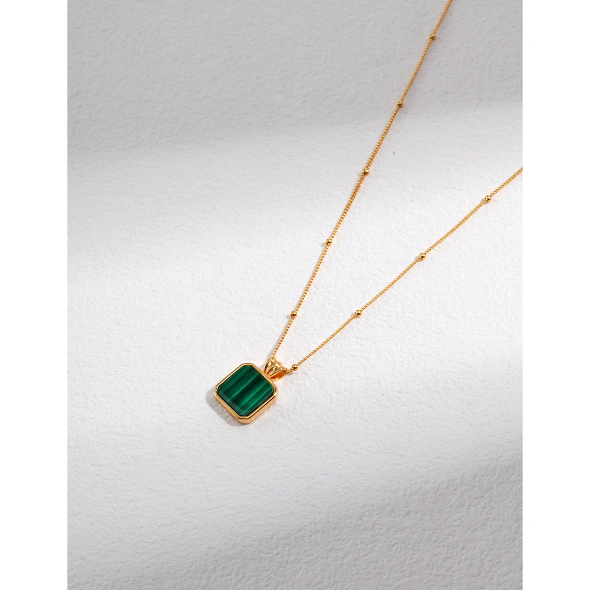 

S925 sterling silver plated with 18k gold | Malachite necklace length 40+5cm 101615