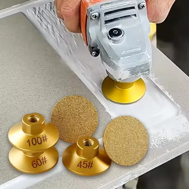 

Diamond Brazed Flat Grinding Head for Marble Stone Countertops Angle Grinder Abrasive Pad for Rough Polishing and Trimming M10