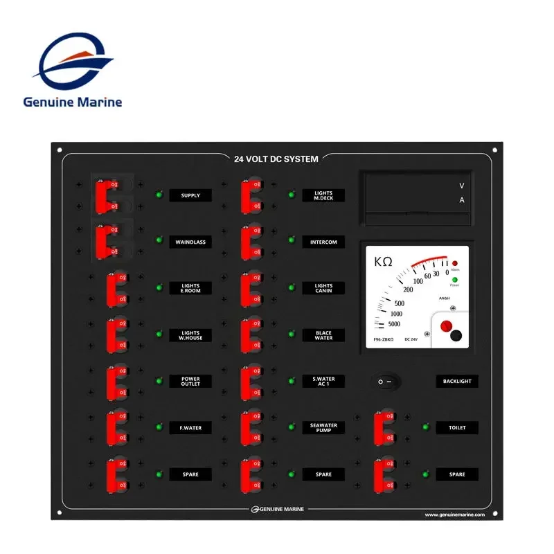 Genuine Marine 12V 220V Boat Switch Panel Customized Marine Breaker Electrical Control Panel