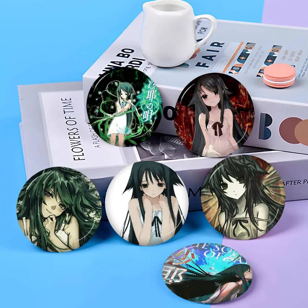 Saya No Uta The Song Of Saya  Round Button Pins Slogan Creative Brooches Backpack Clothes Decoration Fashion Cartoon Jewelry