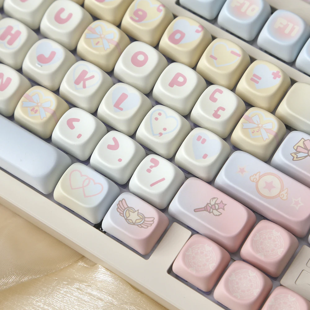 Capuchons de clavier mécanique PBT, touches de profil MOA, cadeau pour fille rose, aucun commutateur MX, 6,25u, 131 touches