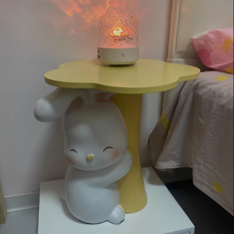 

Home Decor Rabbit Statue Side Table Living Room Creative Cartoon Animal Art Sculpture Coffee Tables Nordic Bedroom Bedside Table